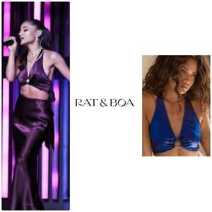 ‼️PRICE DROP‼️Rat & Boa Portia HALTER Blue Top